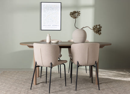Venture Home Modesto & Andy Matstolar 2-pack Beige + Ovala Matbord 180 x 90 Nature