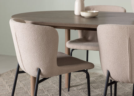Venture Home Modesto & Andy Matstolar 2-pack Beige + Ovala Matbord 180 x 90 Nature