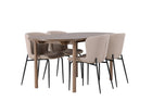 Venture Home Modesto & Andy Matstolar 2-pack Beige + Ovala Matbord 180 x 90 Nature