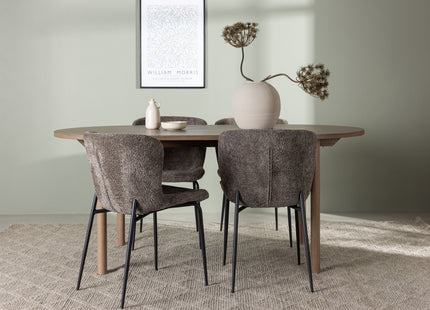 Venture Home Modesto & Andy Matstolar 2-pack Brun + Ovala Matbord 180 x 90 Nature