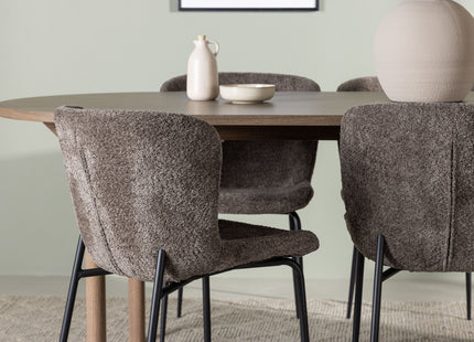 Venture Home Modesto & Andy Matstolar 2-pack Brun + Ovala Matbord 180 x 90 Nature