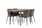 Venture Home Modesto & Andy Matstolar 2-pack Brun + Ovala Matbord 180 x 90 Nature
