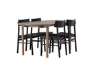 Venture Home Montros & Andy Matstolar 2-pack Svart + Ovala Matbord 180 x 90 Nature
