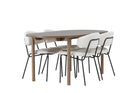 Venture Home Chico & Andy Matstolar 2-pack Vit + Ovala Matbord 180 x 90 Nature
