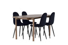 Venture Home Polar & Andy Matstolar 2-pack Svart + Ovala Matbord 180 x 90 Nature