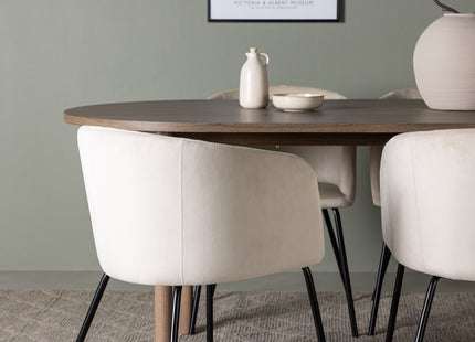 Venture Home Berit & Andy Matstolar Beige + Ovala Matbord 180 x 90 Nature