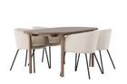 Venture Home Berit & Andy Matstolar Beige + Ovala Matbord 180 x 90 Nature