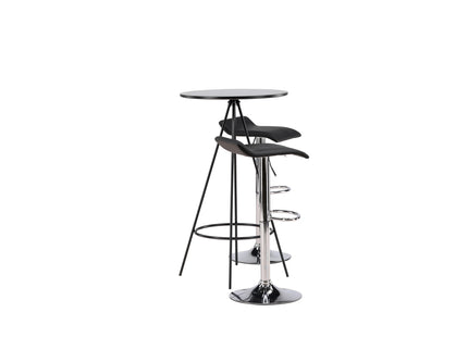 Venture Home Jonna & Bistro Barstolar 2-pack Svart + Barbord ⌀60 Svart