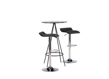 Venture Home Jonna & Bistro Barstolar 2-pack Svart + Barbord ⌀60 Svart