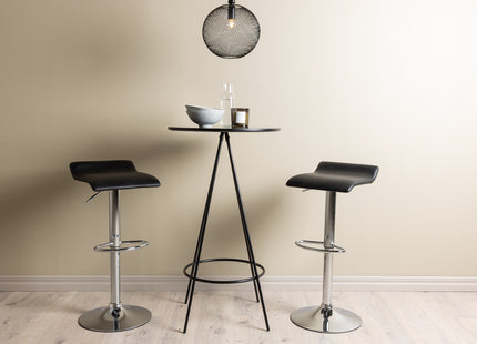 Venture Home Jonna & Bistro Barstolar 2-pack Svart + Barbord ⌀60 Svart