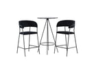 Venture Home Lui & Bistro Barstolar 2-pack Svart + Barbord ⌀60 Svart