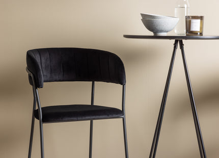Venture Home Lui & Bistro Barstolar 2-pack Svart + Barbord ⌀60 Svart