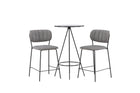 Venture Home Bell & Bistro Barstolar 2-pack Grå + Barbord ⌀60 Svart