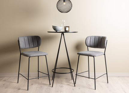 Venture Home Bell & Bistro Barstolar 2-pack Grå + Barbord ⌀60 Svart