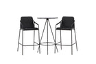 Venture Home Tvist & Bistro Barstolar 2-pack Svart + Barbord ⌀60 Svart