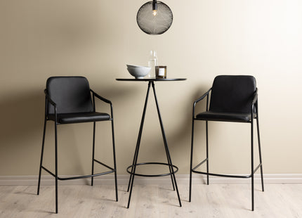 Venture Home Tvist & Bistro Barstolar 2-pack Svart + Barbord ⌀60 Svart