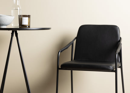 Venture Home Tvist & Bistro Barstolar 2-pack Svart + Barbord ⌀60 Svart