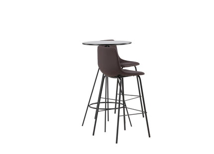 Venture Home Alexi & Bistro Barstolar 2-pack Brun + Barbord ⌀60 Svart
