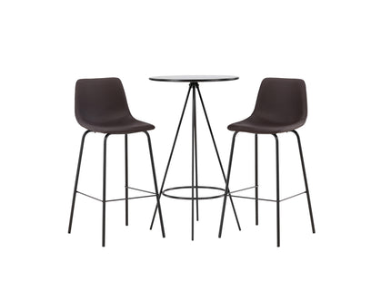 Venture Home Alexi & Bistro Barstolar 2-pack Brun + Barbord ⌀60 Svart