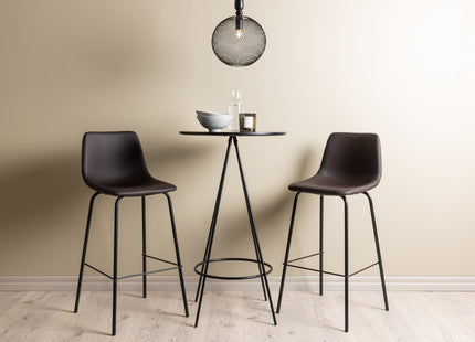 Venture Home Alexi & Bistro Barstolar 2-pack Brun + Barbord ⌀60 Svart