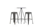 Venture Home Tempe & Bistro Barstolar 4-pack Mörkgrå + Barbord ⌀60 Svart