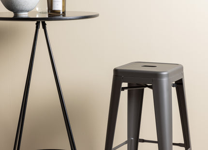 Venture Home Tempe & Bistro Barstolar 4-pack Mörkgrå + Barbord ⌀60 Svart