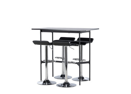 Venture Home Rax & Jonna Barbord 120 x 60 Svart + Barstolar 2-pack Svart