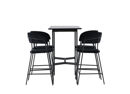 Venture Home Rax & Lui Barbord 120 x 60 Svart + Barstolar 2-pack Svart