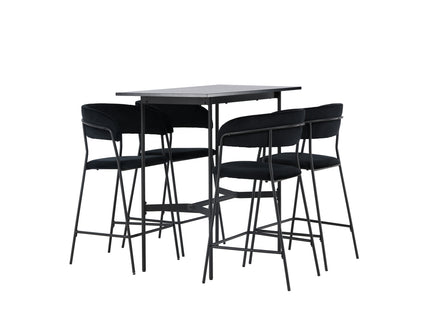 Venture Home Rax & Lui Barbord 120 x 60 Svart + Barstolar 2-pack Svart