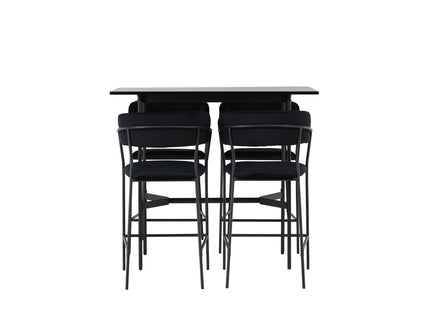 Venture Home Rax & Lui Barbord 120 x 60 Svart + Barstolar 2-pack Svart