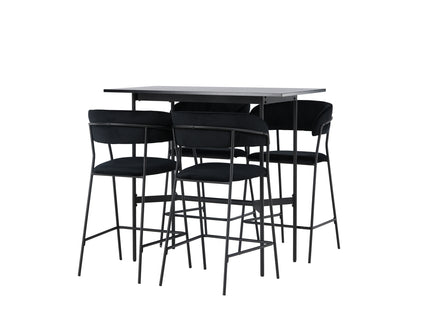 Venture Home Rax & Lui Barbord 120 x 60 Svart + Barstolar 2-pack Svart