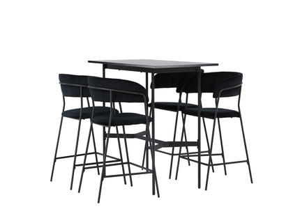 Venture Home Rax & Lui Barbord 120 x 60 Svart + Barstolar 2-pack Svart
