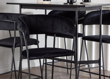 Venture Home Rax & Lui Barbord 120 x 60 Svart + Barstolar 2-pack Svart