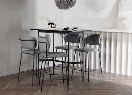 Venture Home Rax & Bell Barbord 120 x 60 Svart + Barstolar 2-pack Grå
