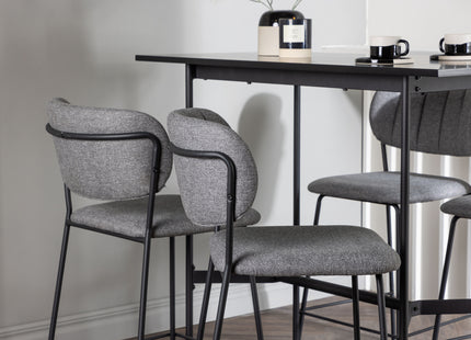 Venture Home Rax & Bell Barbord 120 x 60 Svart + Barstolar 2-pack Grå