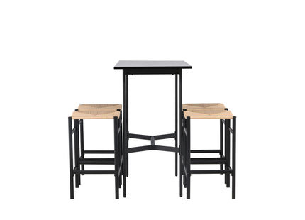 Venture Home Polly & Rax Barstolar 2-pack Nature + Barbord 120 x 60 Svart