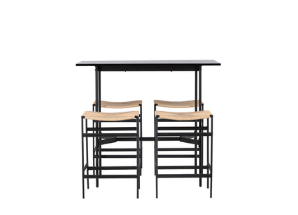 Venture Home Polly & Rax Barstolar 2-pack Nature + Barbord 120 x 60 Svart