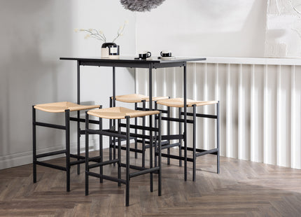 Venture Home Polly & Rax Barstolar 2-pack Nature + Barbord 120 x 60 Svart
