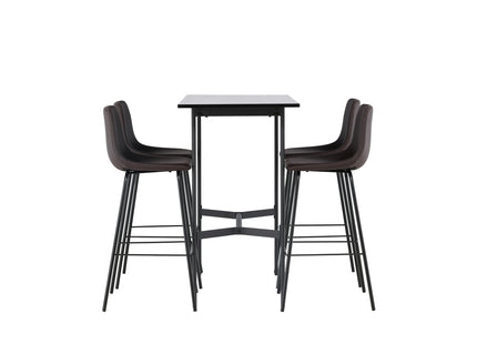 Venture Home Alexi & Rax Barstolar 2-pack Brun + Barbord 120 x 60 Svart