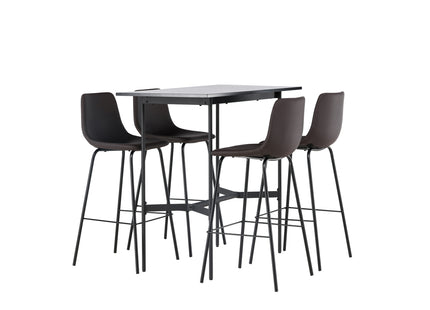 Venture Home Alexi & Rax Barstolar 2-pack Brun + Barbord 120 x 60 Svart