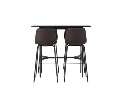 Venture Home Alexi & Rax Barstolar 2-pack Brun + Barbord 120 x 60 Svart