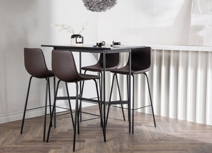 Venture Home Alexi & Rax Barstolar 2-pack Brun + Barbord 120 x 60 Svart