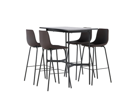 Venture Home Alexi & Rax Barstolar 2-pack Brun + Barbord 120 x 60 Svart