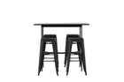 Venture Home Tempe & Rax Barstolar 4-pack Svart + Barbord 120 x 60 Svart