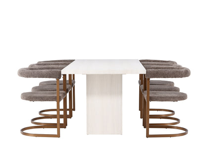 Venture Home Morning & Olga Matstolar 2-pack Brun + Rektangulära Matbord 200 x 90 Vit