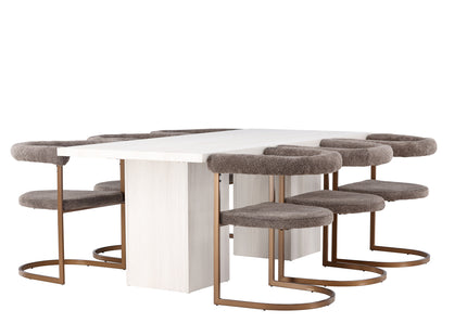 Venture Home Morning & Olga Matstolar 2-pack Brun + Rektangulära Matbord 200 x 90 Vit
