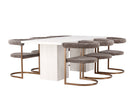 Venture Home Morning & Olga Matstolar 2-pack Brun + Rektangulära Matbord 200 x 90 Vit