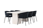 Venture Home Selma & Olga Matstolar 2-pack Svart + Rektangulära Matbord 200 x 90 Vit