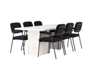 Venture Home Yesterday & Olga Matstolar 2-pack Svart + Rektangulära Matbord 200 x 90 Vit