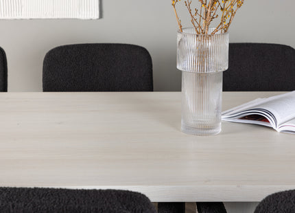 Venture Home Yesterday & Olga Matstolar 2-pack Svart + Rektangulära Matbord 200 x 90 Vit